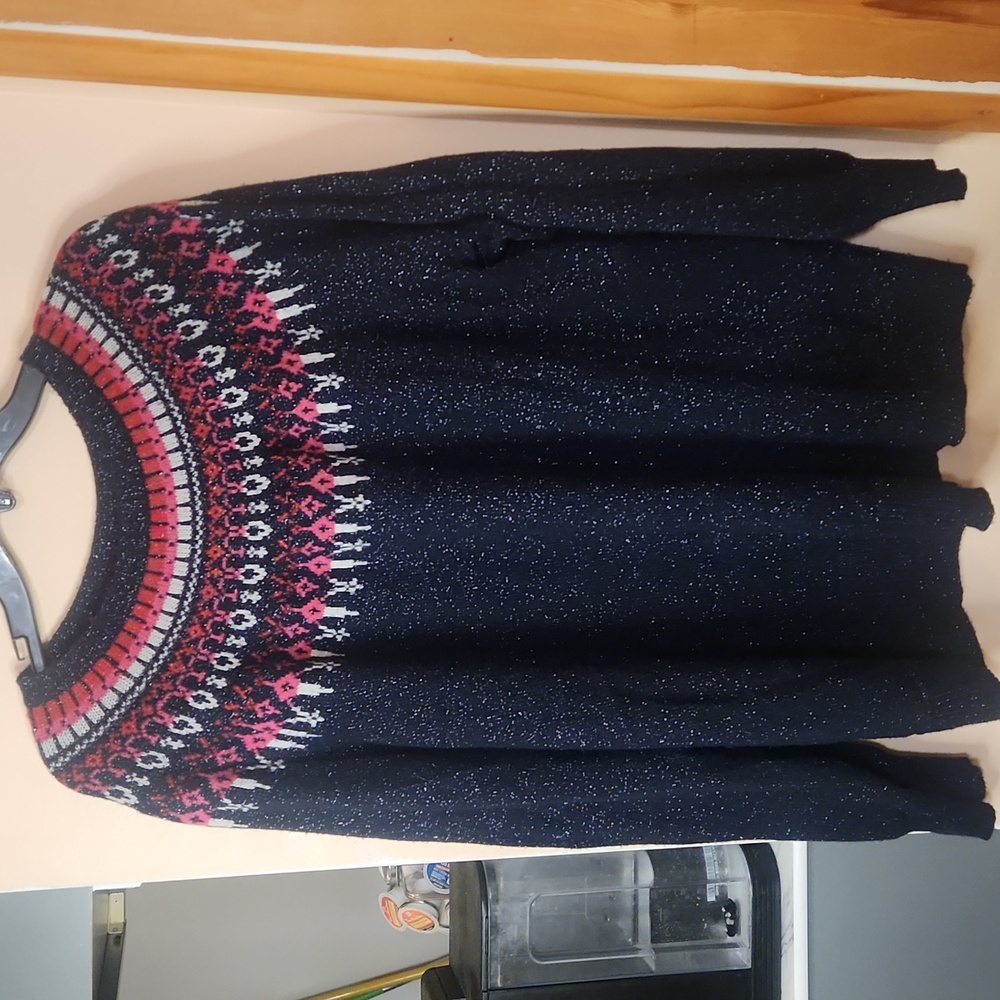 lane bryant metallic blue, pink, white scoop neck sweater size 22/24